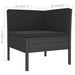 Set mobilier de grădină cu perne, 8 piese, negru, poliratan - WALTI WALTI