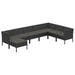 Set mobilier de grădină cu perne, 8 piese, negru, poliratan - WALTI WALTI