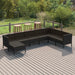 Set mobilier de grădină cu perne, 8 piese, negru, poliratan - WALTI WALTI