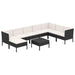 Set mobilier de grădină cu perne, 9 piese, negru, poliratan - WALTI WALTI