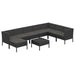 Set mobilier de grădină cu perne, 9 piese, negru, poliratan - WALTI WALTI