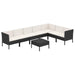 Set mobilier de grădină cu perne, 8 piese, negru, poliratan - WALTI WALTI