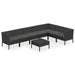 Set mobilier de grădină cu perne, 8 piese, negru, poliratan - WALTI WALTI