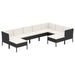 Set mobilier de grădină cu perne, 9 piese, negru, poliratan - WALTI WALTI