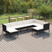 Set mobilier de grădină cu perne, 9 piese, negru, poliratan - WALTI WALTI