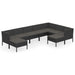 Set mobilier de grădină cu perne, 9 piese, negru, poliratan - WALTI WALTI