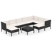 Set mobilier de grădină cu perne, 10 piese, negru, poliratan - WALTI WALTI