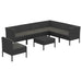 Set mobilier de grădină cu perne, 8 piese, negru, poliratan - WALTI WALTI