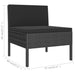 Set mobilier de grădină cu perne, 8 piese, negru, poliratan - WALTI WALTI