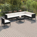 Set mobilier de grădină cu perne, 9 piese, negru, poliratan - WALTI WALTI