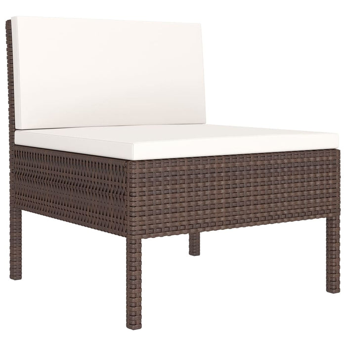 Set mobilier de grădină cu perne, 8 piese, maro, poliratan WALTI