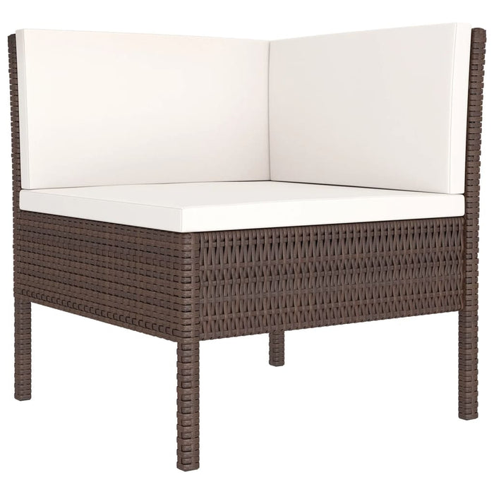 Set mobilier de grădină cu perne, 8 piese, maro, poliratan WALTI