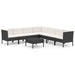 Set mobilier de grădină cu perne, 8 piese, negru, poliratan - WALTI WALTI