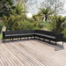 Set mobilier de grădină cu perne, 9 piese, negru, poliratan - WALTI WALTI