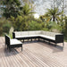Set mobilier de grădină cu perne, 9 piese, negru, poliratan - WALTI WALTI