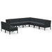 Set mobilier de grădină cu perne, 9 piese, negru, poliratan - WALTI WALTI