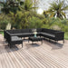 Set mobilier de grădină cu perne, 11 piese, negru, poliratan - WALTI WALTI