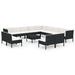 Set mobilier de grădină cu perne, 14 piese, negru, poliratan - WALTI WALTI