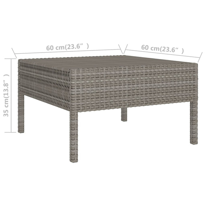 Set mobilier de grădină cu perne, 12 piese, gri, poliratan - WALTI WALTI