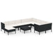 Set mobilier de grădină cu perne, 11 piese, negru, poliratan - WALTI WALTI