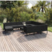 Set mobilier de grădină cu perne, 12 piese, negru, poliratan - WALTI WALTI