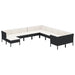 Set mobilier de grădină cu perne, 11 piese, negru, poliratan - WALTI WALTI