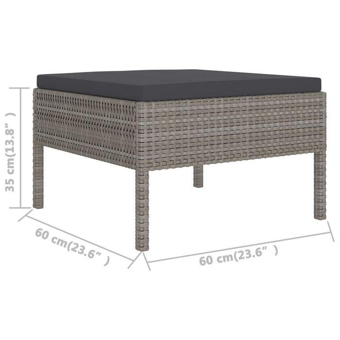 Set mobilier de grădină cu perne, 12 piese, gri, poliratan - WALTI WALTI
