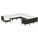 Set mobilier de grădină cu perne, 12 piese, negru, poliratan - WALTI WALTI