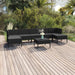 Set mobilier de grădină cu perne, 8 piese, negru, poliratan - WALTI WALTI