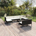Set mobilier de grădină cu perne, 10 piese, negru, poliratan - WALTI WALTI