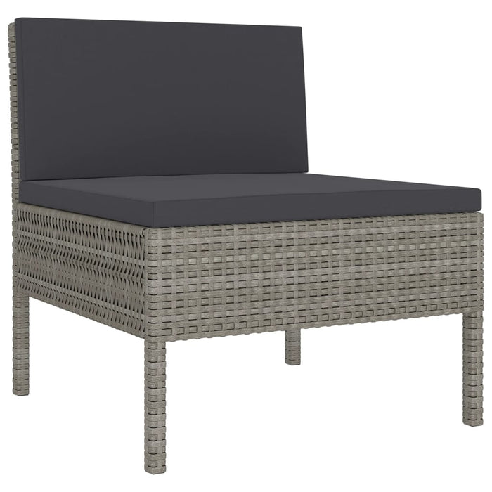 Set mobilier de grădină cu perne, 10 piese, gri, poliratan - WALTI WALTI