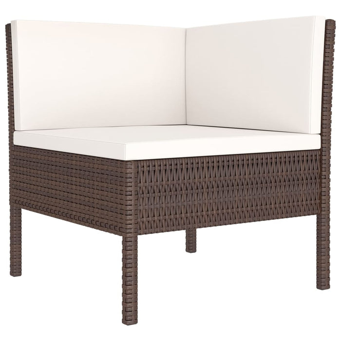 Set mobilier de grădină cu perne, 10 piese, maro, poliratan - WALTI WALTI