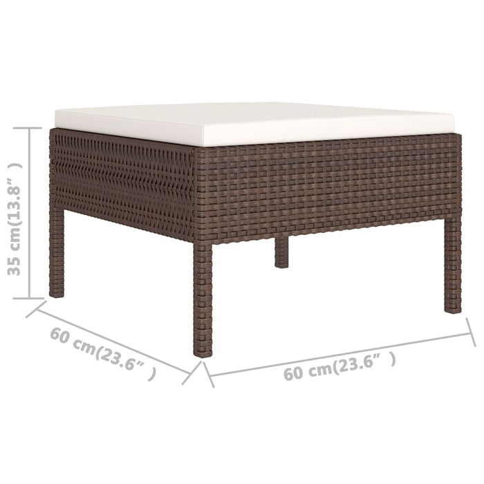 Set mobilier de grădină cu perne, 10 piese, maro, poliratan - WALTI WALTI