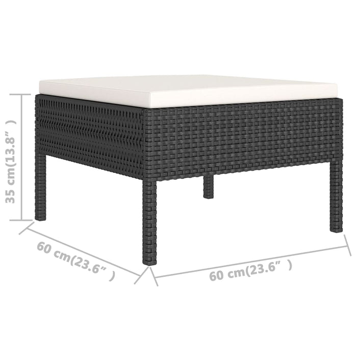 Set mobilier de grădină cu perne, 10 piese, negru, poliratan - WALTI WALTI