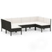 Set mobilier de grădină cu perne, 6 piese, negru, poliratan - WALTI WALTI