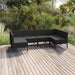 Set mobilier de grădină cu perne, 6 piese, negru, poliratan - WALTI WALTI