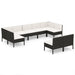 Set mobilier de grădină cu perne, 9 piese, negru, poliratan - WALTI WALTI