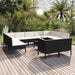Set mobilier de grădină cu perne, 12 piese, negru, poliratan - WALTI WALTI