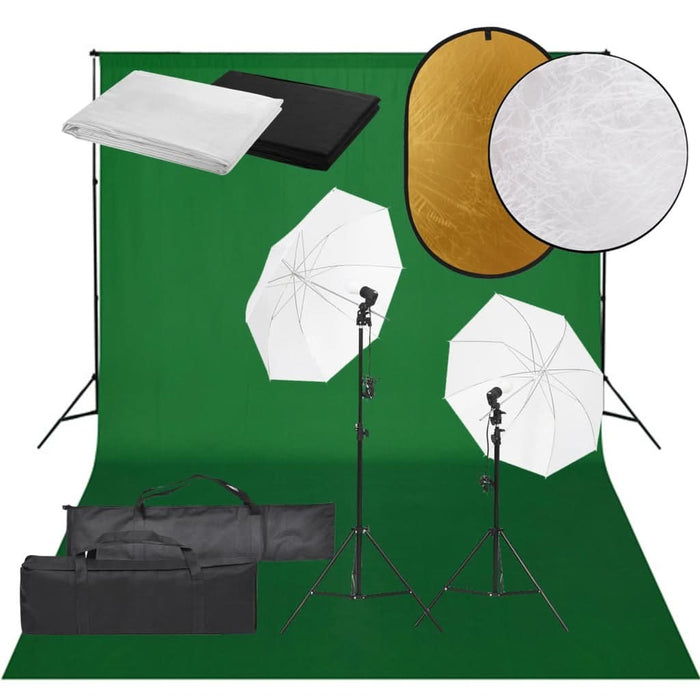 Kit studio foto cu set de lămpi, fundal și reflector - WALTI WALTI
