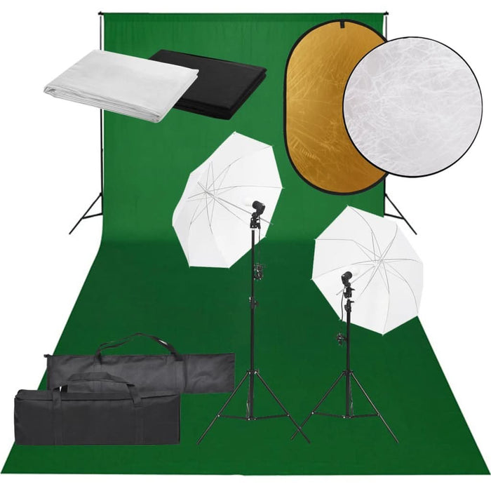 Set studio foto cu lumină, fundal și reflector WALTI