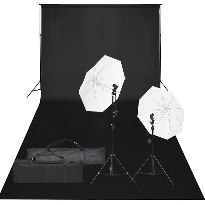 Kit studio foto cu set de lămpi și fundal WALTI