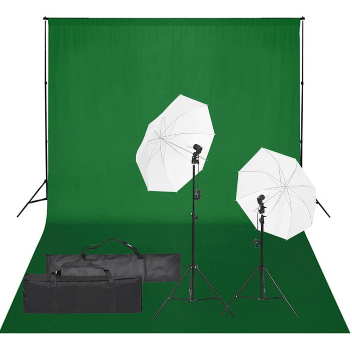 Kit studio foto cu set de lumină și fundal WALTI