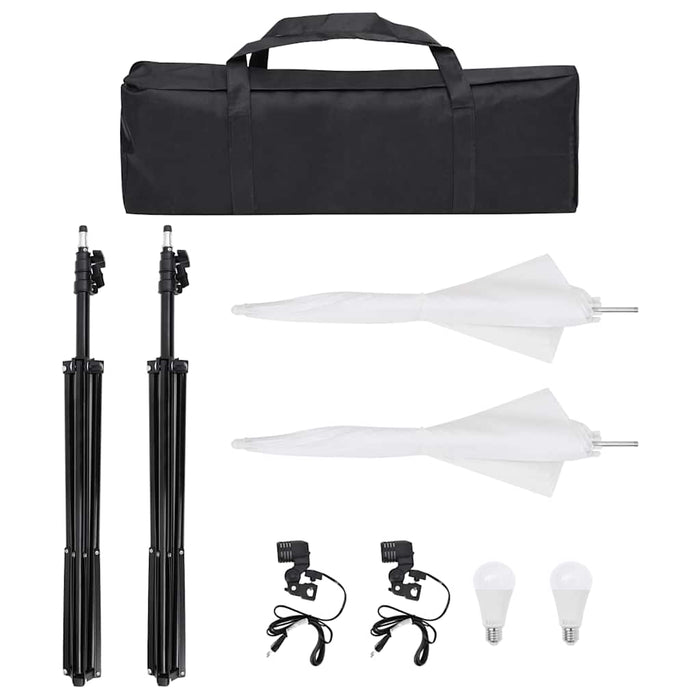 Kit studio foto cu set de lumină și fundal WALTI