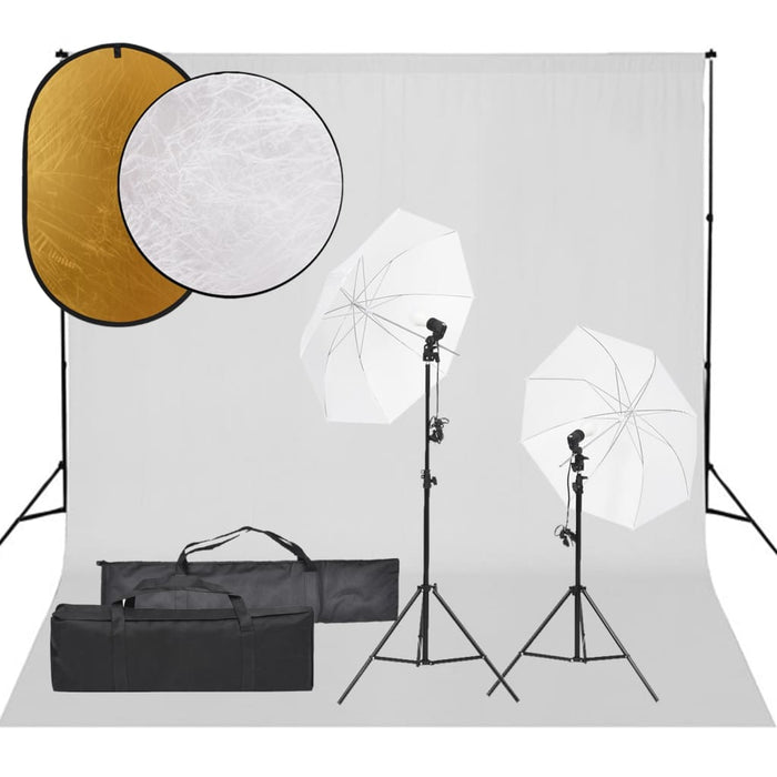Set studio foto cu set de lumini, fundal și reflector - WALTI WALTI