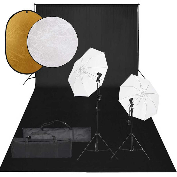 Set studio foto cu set de lumini, fundal și reflector - WALTI WALTI