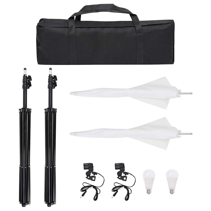 Set studio foto cu set de lumini, fundal și reflector WALTI