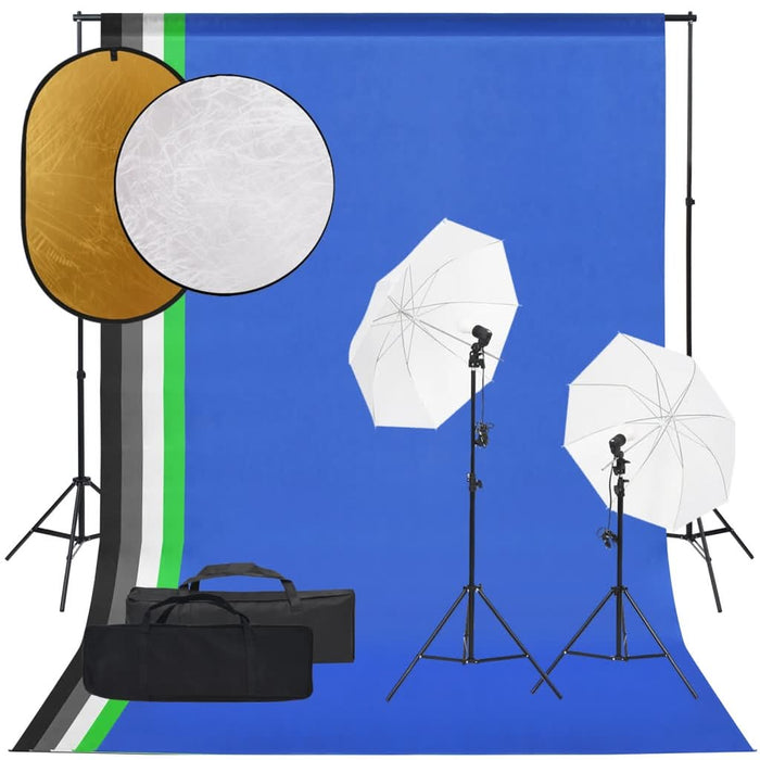 Set studio foto cu set de lumini, fundal și reflector - WALTI WALTI