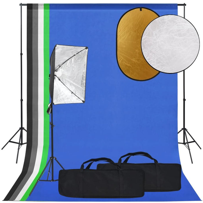 Set studio foto cu lampă softbox, fundal și reflector - WALTI WALTI