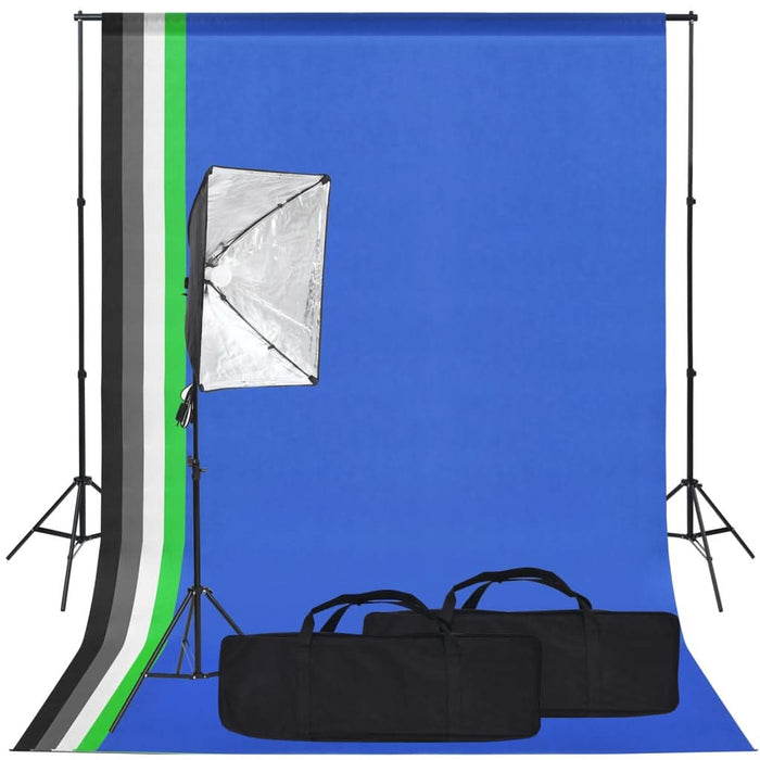 Kit studio foto cu lumină softbox și fundal - WALTI WALTI