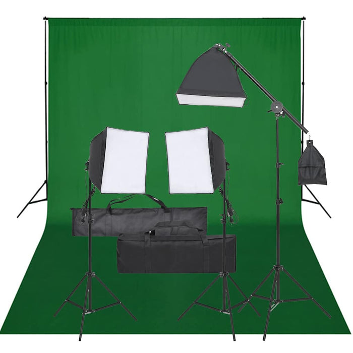 Kit studio foto cu set de lămpi și fundal - WALTI WALTI